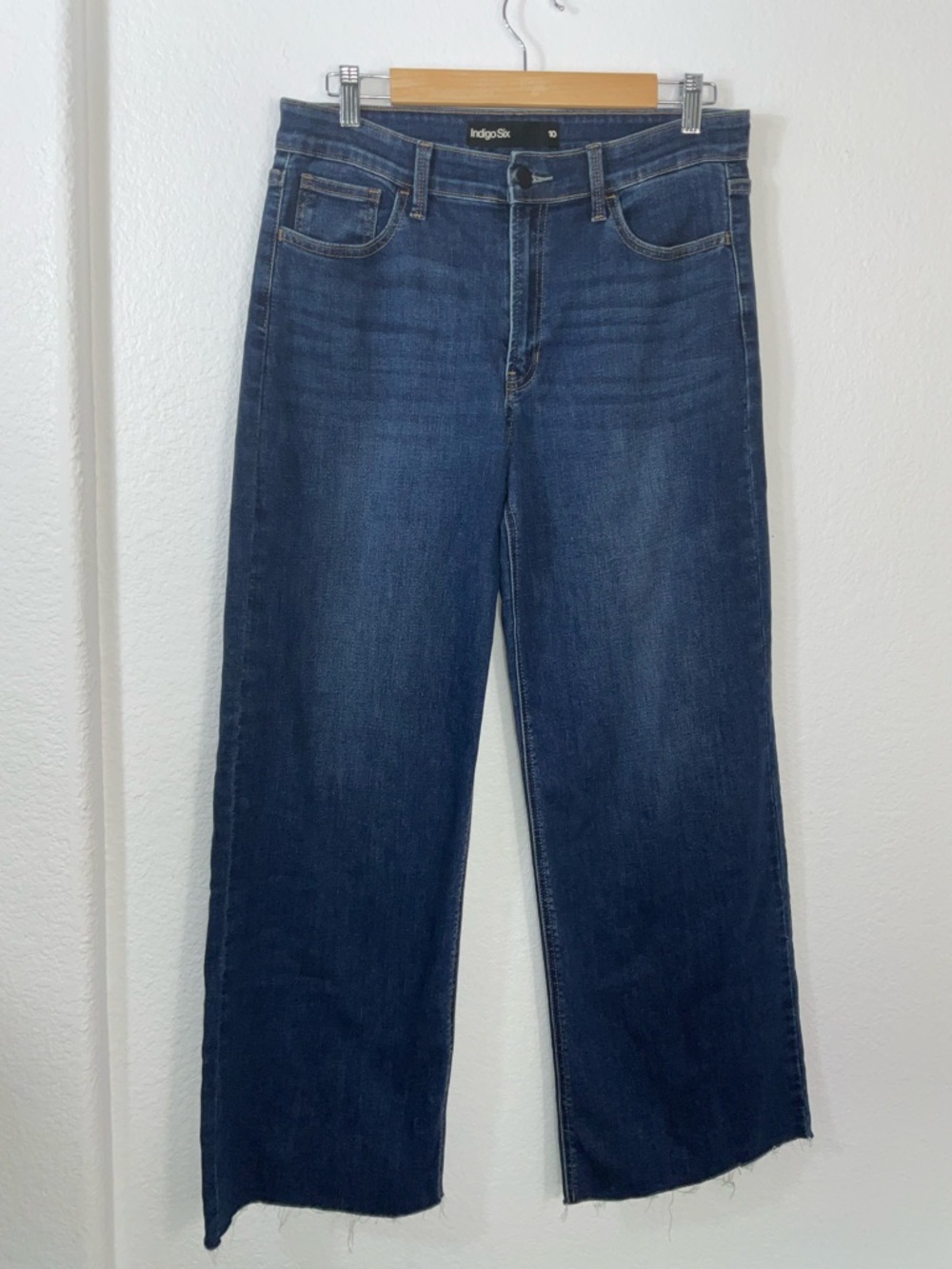 Indigo Wide-Leg Flare Jeans in Dark Blue